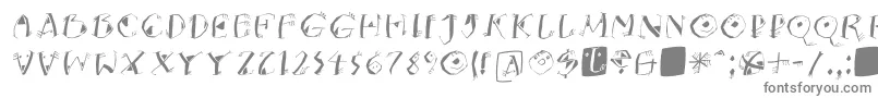 KNeptunsItalic-fontti – harmaat kirjasimet valkoisella taustalla