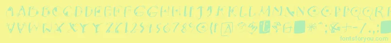 KNeptunsItalic Font – Green Fonts on Yellow Background