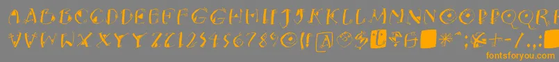 フォントKNeptunsItalic – オレンジの文字は灰色の背景にあります。