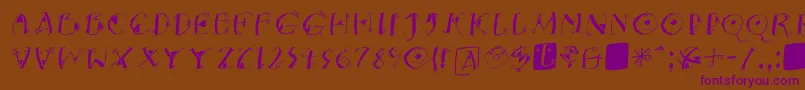 KNeptunsItalic Font – Purple Fonts on Brown Background