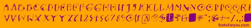 KNeptunsItalic-Schriftart – Violette Schriften auf orangefarbenem Hintergrund