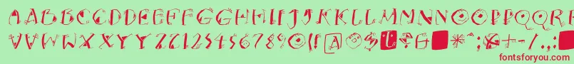 KNeptunsItalic Font – Red Fonts on Green Background