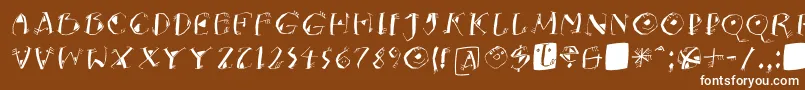 フォントKNeptunsItalic – 茶色の背景に白い文字