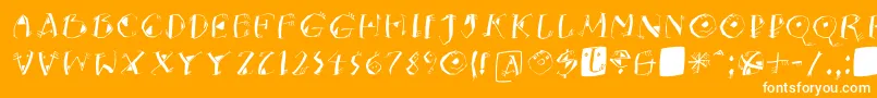 フォントKNeptunsItalic – オレンジの背景に白い文字