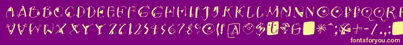 KNeptunsItalic Font – Yellow Fonts on Purple Background