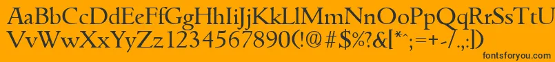 フォントGouditaSerialRegularDb – 黒い文字のオレンジの背景