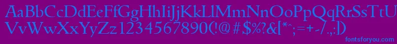 GouditaSerialRegularDb Font – Blue Fonts on Purple Background
