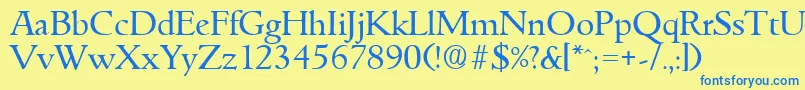GouditaSerialRegularDb Font – Blue Fonts on Yellow Background