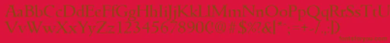 GouditaSerialRegularDb-Schriftart – Braune Schriften auf rotem Hintergrund