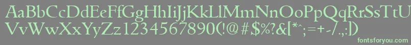 フォントGouditaSerialRegularDb – 灰色の背景に緑のフォント