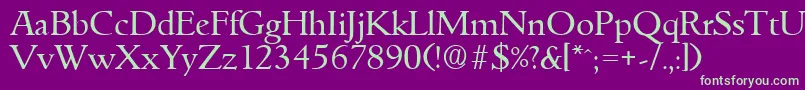 GouditaSerialRegularDb Font – Green Fonts on Purple Background