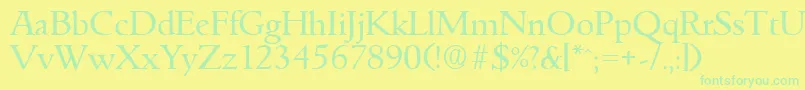 GouditaSerialRegularDb Font – Green Fonts on Yellow Background