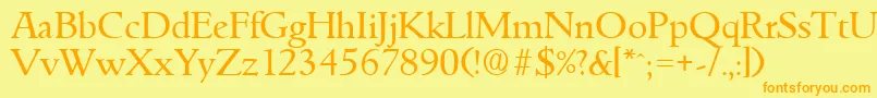 GouditaSerialRegularDb Font – Orange Fonts on Yellow Background