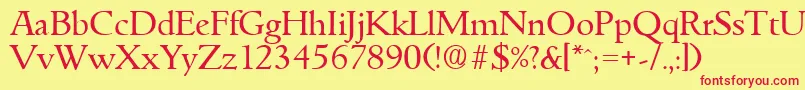 GouditaSerialRegularDb Font – Red Fonts on Yellow Background