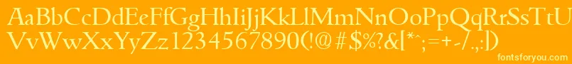 GouditaSerialRegularDb Font – Yellow Fonts on Orange Background