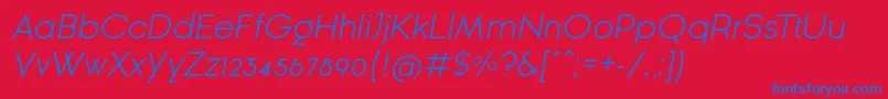 GinРІraSansLightOblique Font – Blue Fonts on Red Background