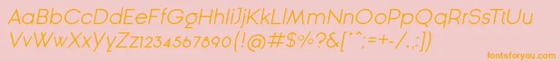 GinРІraSansLightOblique Font – Orange Fonts on Pink Background