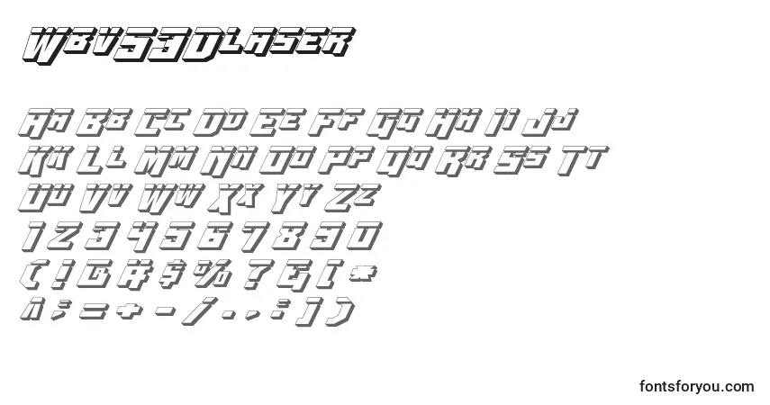 A fonte Wbv53Dlaser – alfabeto, números, caracteres especiais