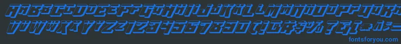 Wbv53Dlaser Font – Blue Fonts on Black Background