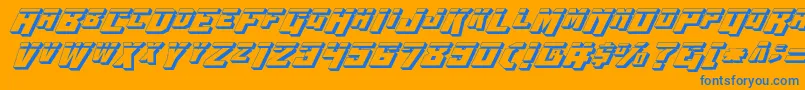 Wbv53Dlaser Font – Blue Fonts on Orange Background