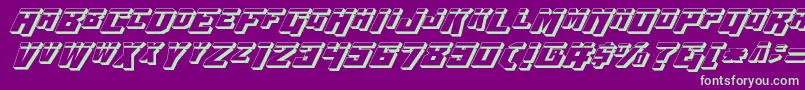 Wbv53Dlaser Font – Green Fonts on Purple Background