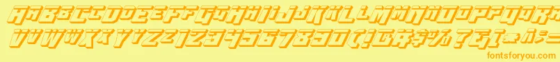 Wbv53Dlaser-Schriftart – Orangefarbene Schriften auf gelbem Hintergrund