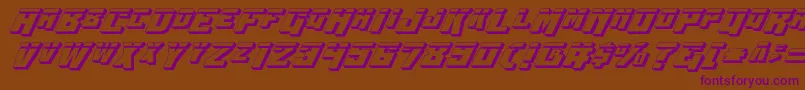 Wbv53Dlaser-Schriftart – Violette Schriften auf braunem Hintergrund