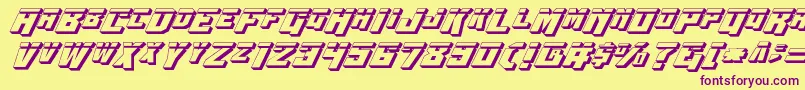 Wbv53Dlaser Font – Purple Fonts on Yellow Background