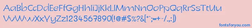 LinotypeCharonLight Font – Blue Fonts on Pink Background