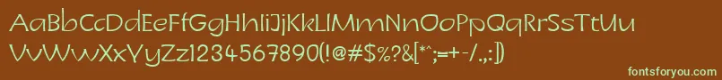 Шрифт LinotypeCharonLight – зелёные шрифты на коричневом фоне