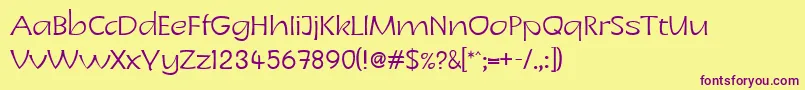 LinotypeCharonLight Font – Purple Fonts on Yellow Background