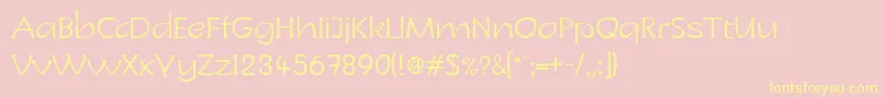 LinotypeCharonLight Font – Yellow Fonts on Pink Background