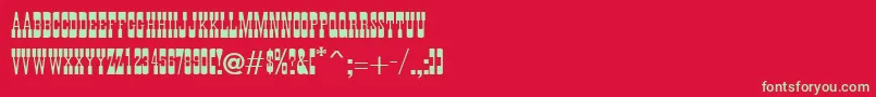 WantedPosterCaps Font – Green Fonts on Red Background