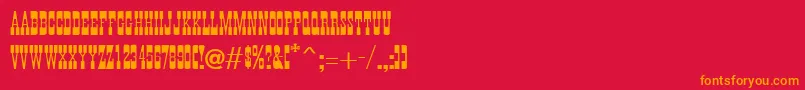 fuente WantedPosterCaps – Fuentes Naranjas Sobre Fondo Rojo