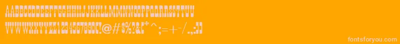 WantedPosterCaps Font – Pink Fonts on Orange Background