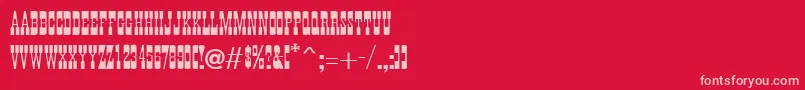 WantedPosterCaps Font – Pink Fonts on Red Background