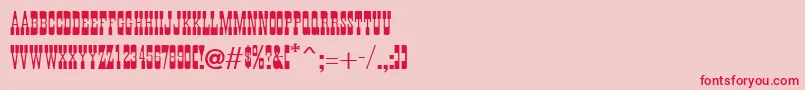 フォントWantedPosterCaps – ピンクの背景に赤い文字