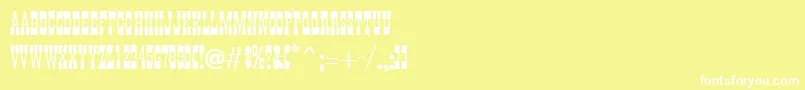 Шрифт WantedPosterCaps – белые шрифты на жёлтом фоне