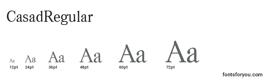 CasadRegular Font Sizes
