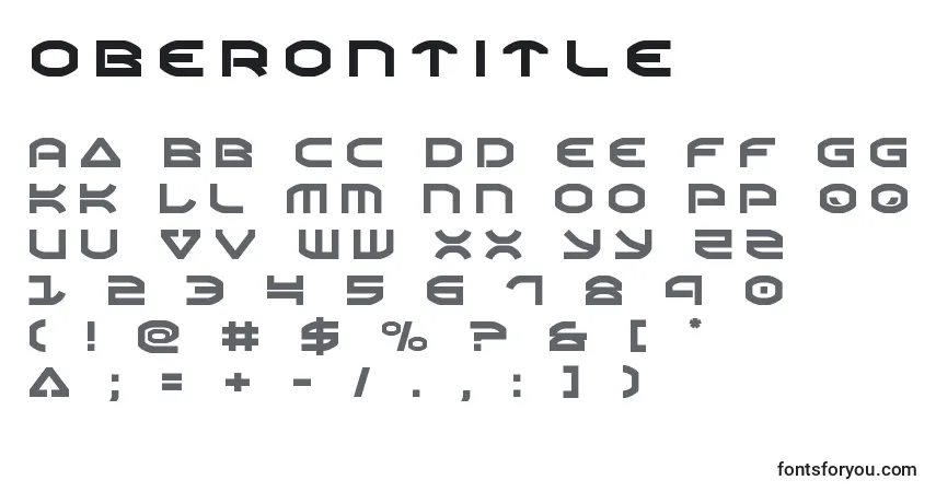 Schriftart Oberontitle – Alphabet, Zahlen, spezielle Symbole