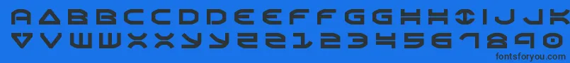 Czcionka Oberontitle – czarne czcionki na niebieskim tle