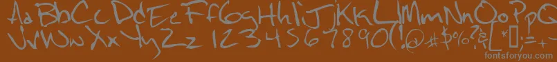 Fonte Notescrawl – fontes cinzas em um fundo marrom