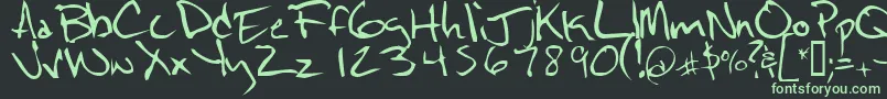 Czcionka Notescrawl – zielone czcionki na czarnym tle