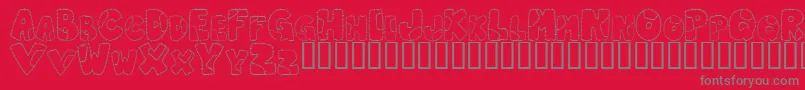 PatchworkLetter Font – Gray Fonts on Red Background