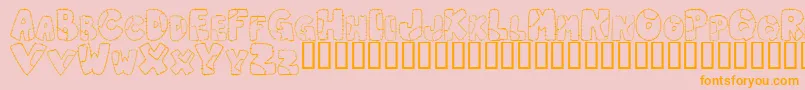 PatchworkLetter Font – Orange Fonts on Pink Background