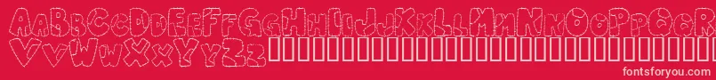 フォントPatchworkLetter – 赤い背景にピンクのフォント