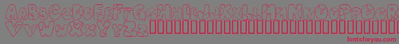 PatchworkLetter Font – Red Fonts on Gray Background