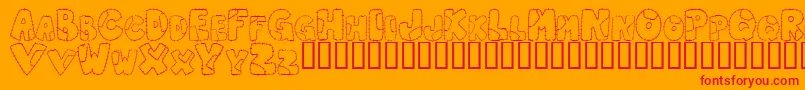 Czcionka PatchworkLetter – czerwone czcionki na pomarańczowym tle