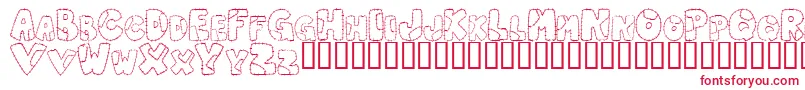 Police PatchworkLetter – polices rouges sur fond blanc