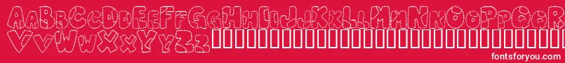 PatchworkLetter Font – White Fonts on Red Background